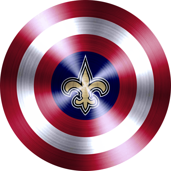 Captain American Shield With New Orleans Saints Logo vinyl decal